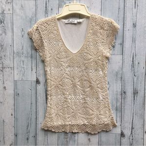 Vintage elegant crocheted blouse (S)